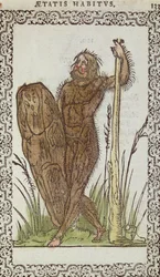 The Wild Man, illustration from Omnium Fere Gentium nostraeque aetatis Nationum Habitus et Effigies by Jean Sluperji, Antwerp, 1572