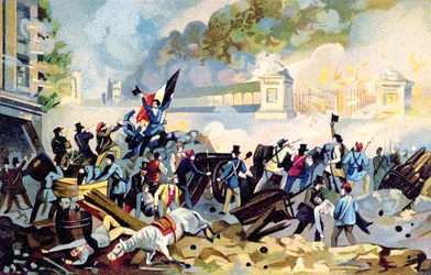 Wallonian volunteers attacking on 23rd October 1830 during the Dutch invasion of Belgium to try to reassert control