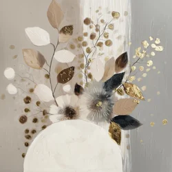 Golden Abstract Floral