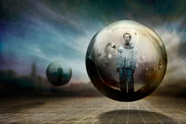 Man Within Floating Sphere