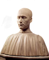 Bust of Philippe Strozzi (or Filippo) (1489-1538), Italian condottiere and politician. Marble sculpture by Benedetto da Maiano (1442-1497), 15th century. Paris, Louvre Museum.