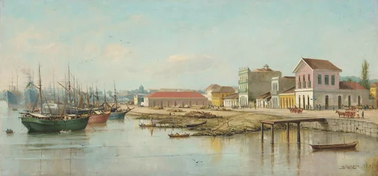 Port of the Bishop, Santos, SP, Viewed from the Sea, 1887