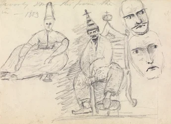 Study of Two Seated Men in Their Traditional Costume