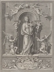 Madonna of Loreto, within a Niche with an Angel on Either Side