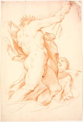 Poseidon Standing with Raised Trident, and a Nereid