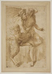 Two Female Figures, with Symbols of Poetry and Music