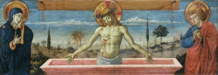 Man of Sorrows between Virgin and Saint John the Evangelist, 1469-1474