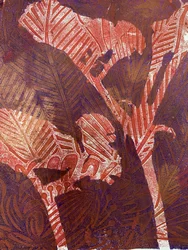 Deep Red Jungle Foliage