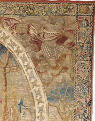Brussels Allegorical Tapestry Depicting the Month of December from The Medallion Months, c.1525