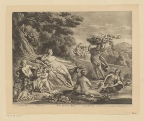 Half-Naked Figures and Goats in a Landscape