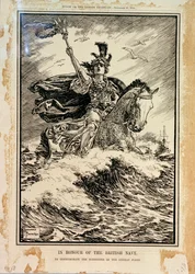 In Honour of the British Navy. To Commemorate the Surrender of the German Fleet. Front cover of Punch, 27th November 1918