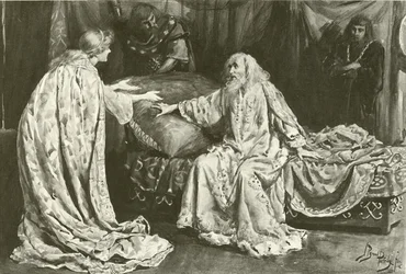 Miss Ellen Terry as Cordelia, Mr Henry Irving as King Lear