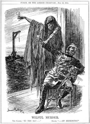 Punch cartoon on the sinking of the Lusitania, 1915