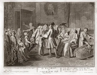 Judaism: The Tradition of the Redemption of the First-Born Son, Illustration of Ceremonies and Religious Customs of All the Peoples of the World by Bernard Picart (1723-1743)