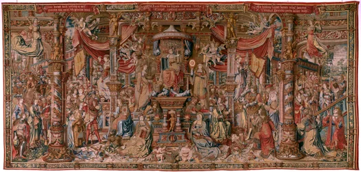 Flemish tapestry. Series The Honours. Faith. First tapestry in the series. Model Cartoonists from the circle of Bernard van Orley and Jan Gossaert. Manufacture Pieter van Aelst, Brussels. Ca 1550