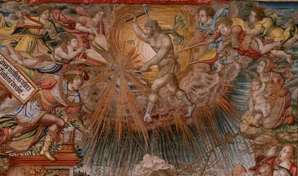 Flemish tapestry. Series The Honours. Fortune, The way to the Honours. Fifth tapestry in the series.