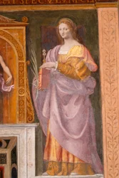 Saint Lucia, Fresco by Bernardino Luini in the Church of Saint Maurice at the Maggiore Monastery, Milan, Lombardy, Italy