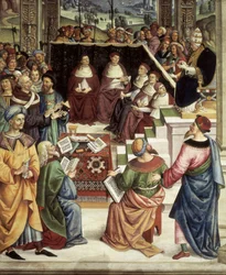 Pius II convened in Mantova for diet organized to plan Crusade against Turks (detail)