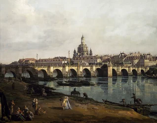 View of Dresden from the Right Bank of Elbe Upstream from Bridge of Augustus