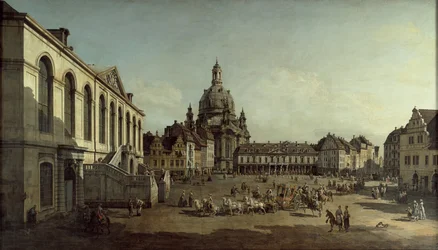 View of the Neumarkt in Dresden from the Jüdenhofe, 1749