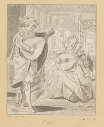 Gentleman and Lady Playing Lute