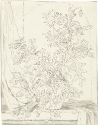 Vase with Flowers in Front of a Niche