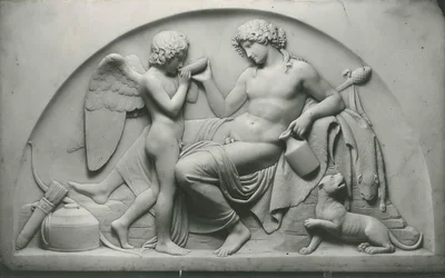 Cupid Drinking from Bacchus