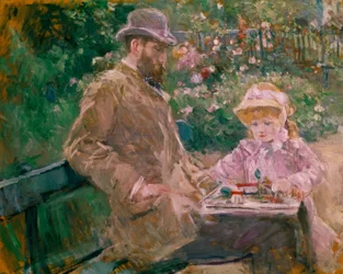 Eugene Manet and His Daughter in the Garden of Bougival
