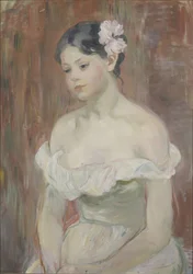 Girl with decollete The Flower in Hair