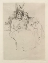 The Drawing Lesson (Berthe Morisot Drawing with Her Daughter)