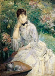 Young Woman Seated on a Sofa