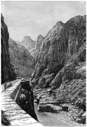 View taken in the Shabet el Akra caravan route, Algeria, c1890