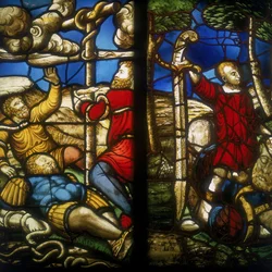 The bronze serpent, David and Goliath, Museum of the Cathedral, Milan