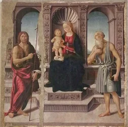 Madonna and Child Enthroned with Saints John the Baptist and Jeronimo