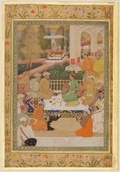 A Garden Gathering with a Prince in a Green Jama