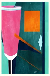 Pink Orange Geometric Abstract