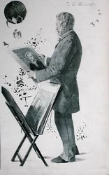 Edmond Huot de Goncourt (1822-96), cover illustration from 