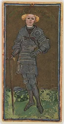The Knave of Swords, Facsimile of a Tarot Card from the 
