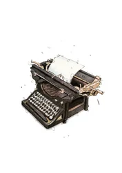 Vintage Typewriter Sketch