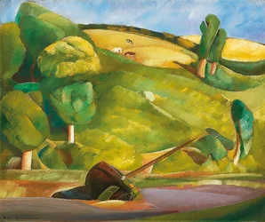 Sailing Boat in a Cubist Landscape, early 1920s