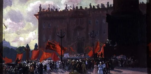 Study for the Celebration of the Opening of the Second Congress of the Comintern on Uritsky Square in Petrograd on July 19th 1920, 1921