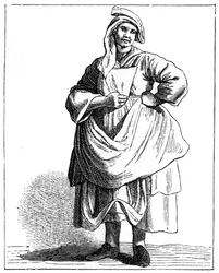 Woman dealing in old hats, 1737-1742