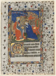 Bifolio from a Book of Hours: Coronation of the Virgin