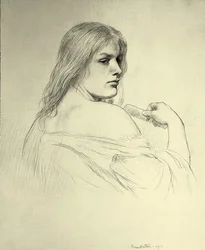 Young Woman Combing Her Hair - A Study of Beatrice Stewart