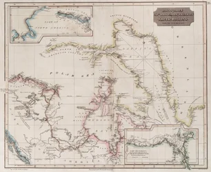 Chart showing discoveries of Ross, Parry and Franklin in the Arctic during 1818-1827