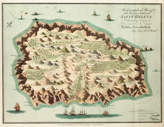 This geographical plan of the Island of Saint Helena is dedicated by permission to Field Marshal His Royal Highness the Duke of Kent and Strathearn