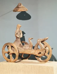 Votive chariot with an anthropomorphic divinity, from Dupljaja