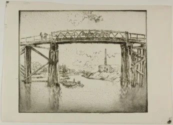 Chicago - Barges on the North Branch
