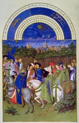 Facsimile of May: Courtly Figures on Horseback, from 