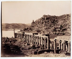 Ruins of the Temple of Isis in Egypt - Photograph of the Zangali Brothers, Late 19th Century